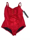 Jantzen Women's Plus Size One Piece Swimsuit In Red In Red