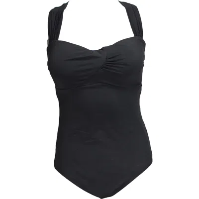 Jantzen Womens Ruched Tummy Control One-piece Swimsuit In Black