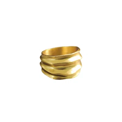 Janus Edinburgh Women's 18k Gold Vermeil Kunene Solid Thick Sterling Silver Ring