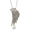 Janus Edinburgh Women's Alata Large Guardian Angel Wing Sterling Silver Necklace In Silver