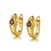 Janus Edinburgh Women's Cobra Gold Vermeil Red Garnet Earrings