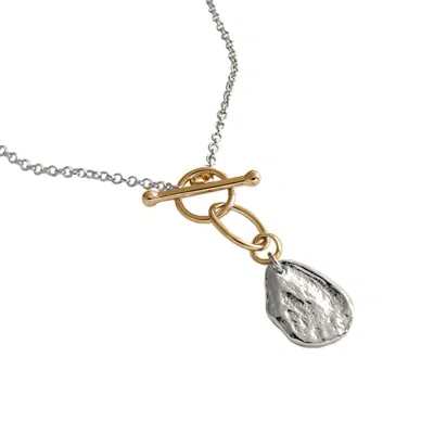 Janus Edinburgh Women's Denarius Nugget Silver Detachable Toggle Necklace In Gold