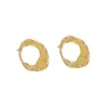 Janus Edinburgh Women's Findhorn Gold Vermeil Sterling Silver Textured Circle Whirlpool Earrings In Gold