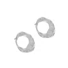 Janus Edinburgh Women's Findhorn Sterling Silver Textured Circle Whirlpool Earrings In Silver