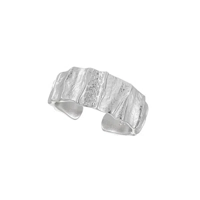 Janus Edinburgh Women's Galloway Sterling Silver Rocky Texture Chunky Ring