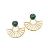 Janus Edinburgh Women's Gold Nefet Malachite Detachable Earrings In Gold