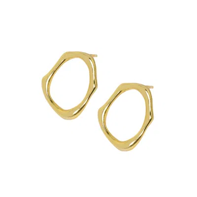 Janus Edinburgh Women's Gold Plated Sterling Silver Oval Forth Stud Earrings