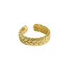 Janus Edinburgh Women's Gold Vermeil Kemetra Chunky Silver Ring Adjustable Wheat Pattern