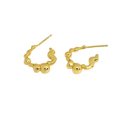 Janus Edinburgh Women's Gold Vermeil Plodda Organic Form Bubble Hoop Earrings