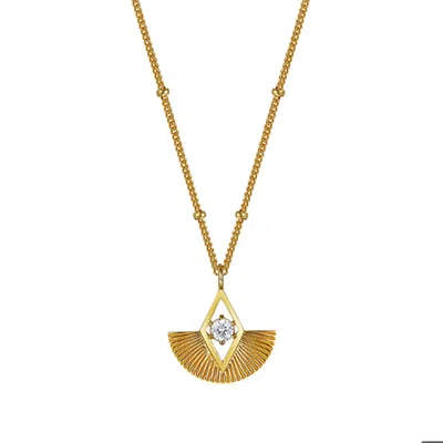 Janus Edinburgh Women's Gold Vermeil Silver Renenet Fan Sunrise Necklace