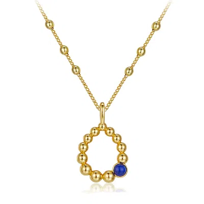 Janus Edinburgh Women's Gold Vermeil Sterling Silver Dee Blue Lapis Teardrop Necklace