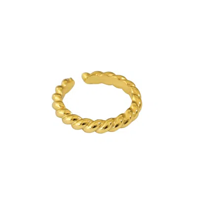 Janus Edinburgh Women's Gold Vermeil Twist Rope Cycles Of Hope Adjustable Ring