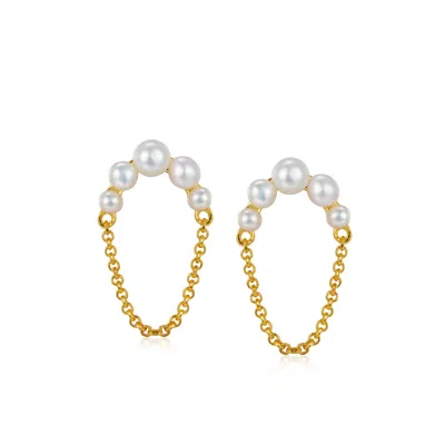 Janus Edinburgh Women's Hennu Freshwater Pearls Gold Vermeil Earrings