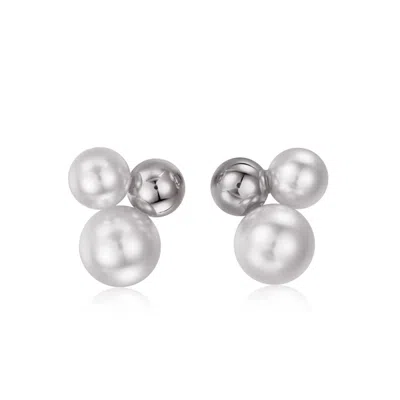 Janus Edinburgh Women's Jemet Trio Freshwater Pearls Sterling Silver Earrings
