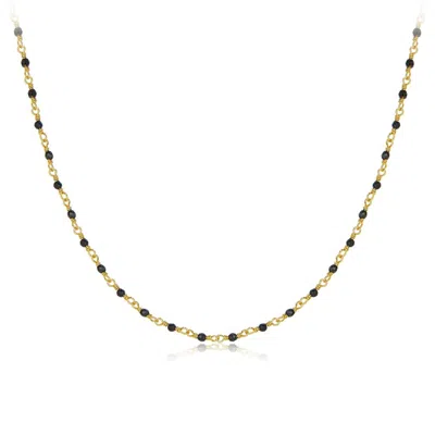 Janus Edinburgh Women's Leb Gold Vermeil Black Onyx Necklace