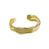 Janus Edinburgh Women's Lunan Wave Gold Vermeil Sterling Silver Chunky Thick Bangle In Gold