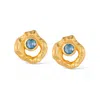 Janus Edinburgh Women's Oasis Gold Vermeil Blue Topaz Stud Earrings In Gold