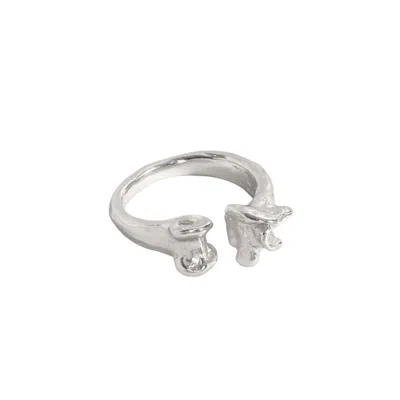 Janus Edinburgh Women's Osteo Solid Thick Sterling Silver Human Femur Bone Ring