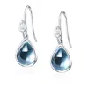 Janus Edinburgh Women's Scarab Sterling Silver With Blue Topaz Drop Earrings In Silver