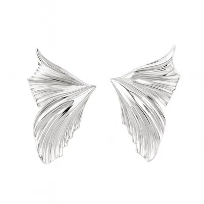 Janus Edinburgh Women's Selkie Sterling Silver Fish Fin Stud Earrings
