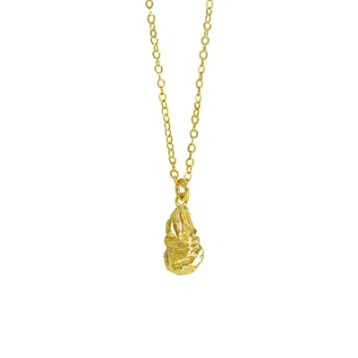 Janus Edinburgh Women's Stalaktos Textured Organic Teardrop Gold Plated Silver Necklace