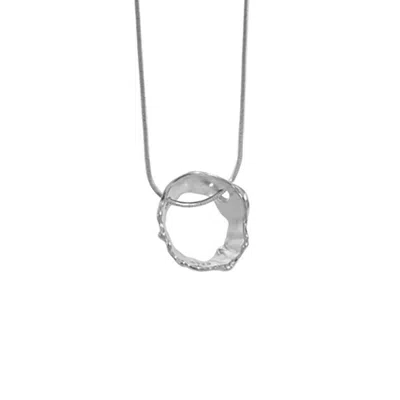 Janus Edinburgh Women's Sterling Silver Findhorn Textured Whirlpool Necklace Pendant In Metallic
