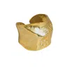 Janus Edinburgh Women's Sterling Silver Gold Vermeil Nevis Textured Organic Shaped Chunky Ring Adjustable In Gold