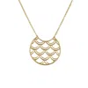 Janus Edinburgh Women's Sterling Silver Gold Vermeil Tidal Scale Large Circle Necklace