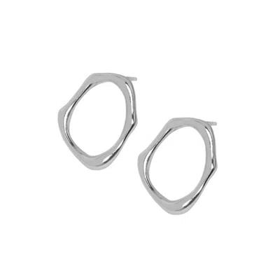 Janus Edinburgh Women's Sterling Silver Oval Forth Stud Earrings In White