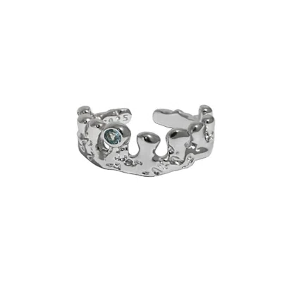 Janus Edinburgh Women's Sterling Silver Statement Fluidity Carron Ring Adjustable In Metallic