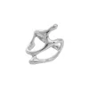 Janus Edinburgh Women's Sterling Silver Statement Fluidity Oich Ring Adjustable In Silver