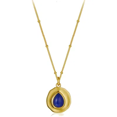 Janus Edinburgh Women's Usekh Gold Vermeil Lapis Lazuli Necklace