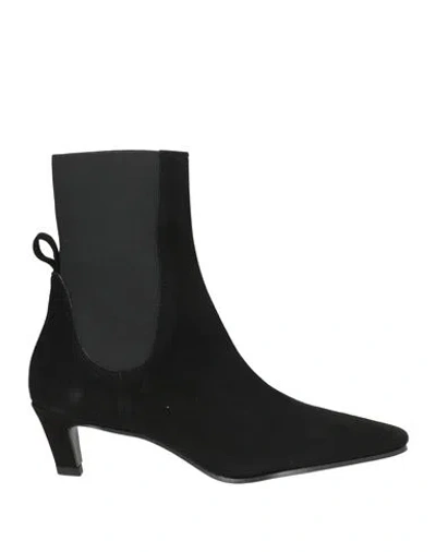 J.a.p. Jose Antonio Pereira J. A.p. Jose Antonio Pereira Woman Ankle Boots Black Size 7 Leather, Textile Fibers
