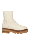 J.a.p. Jose Antonio Pereira J. A.p. Jose Antonio Pereira Woman Ankle Boots Ivory Size 7 Calfskin In White