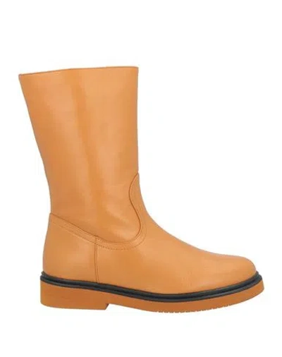 J.a.p. Jose Antonio Pereira J. A.p. Jose Antonio Pereira Woman Ankle Boots Orange Size 7 Leather