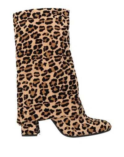 J.a.p. Jose Antonio Pereira J. A.p. Jose Antonio Pereira Woman Ankle Boots Sand Size 8 Textile Fibers