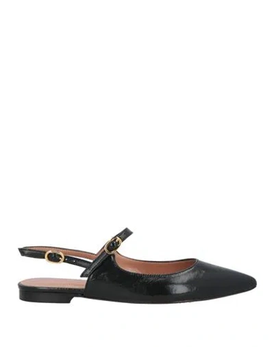 J.a.p. Jose Antonio Pereira J. A.p. Jose Antonio Pereira Woman Ballet Flats Black Size 8 Leather