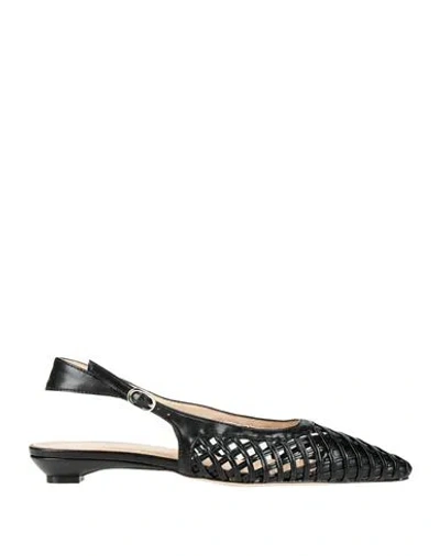 J.a.p. Jose Antonio Pereira J. A.p. Jose Antonio Pereira Woman Ballet Flats Black Size 8 Textile Fibers