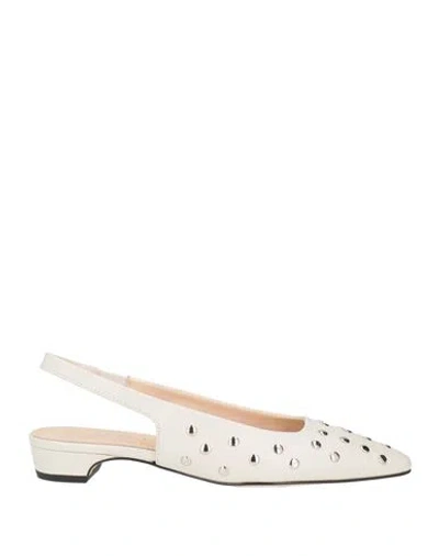 J.a.p. Jose Antonio Pereira J. A.p. Jose Antonio Pereira Woman Ballet Flats Off White Size 8 Leather