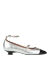J.a.p. Jose Antonio Pereira J. A.p. Jose Antonio Pereira Woman Ballet Flats Silver Size 8 Leather