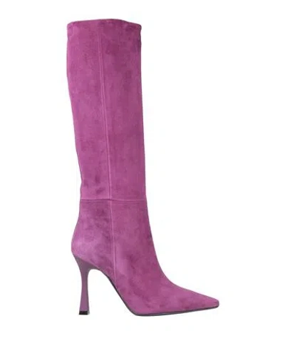 J.a.p. Jose Antonio Pereira J. A.p. Jose Antonio Pereira Woman Boot Purple Size 7 Leather