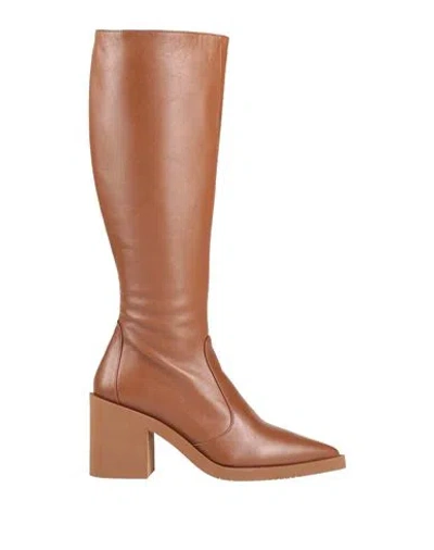 J.a.p. Jose Antonio Pereira J. A.p. Jose Antonio Pereira Woman Boot Tan Size 8 Leather In Brown