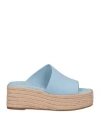 J.a.p. Jose Antonio Pereira J. A.p. Jose Antonio Pereira Woman Espadrilles Sky Blue Size 11 Soft Leather In Blue
