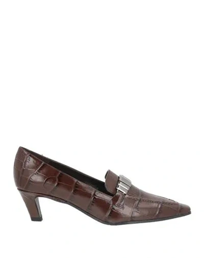 J.a.p. Jose Antonio Pereira J. A.p. Jose Antonio Pereira Woman Loafers Brown Size 7 Leather