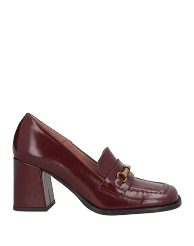 J.a.p. Jose Antonio Pereira J. A.p. Jose Antonio Pereira Woman Loafers Burgundy Size 7 Leather