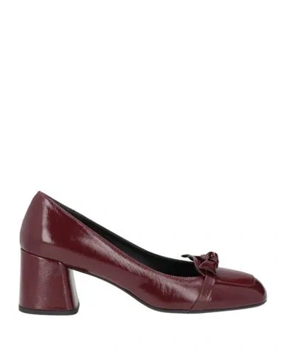 J.a.p. Jose Antonio Pereira J. A.p. Jose Antonio Pereira Woman Loafers Burgundy Size 7 Leather