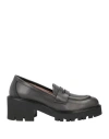 J.a.p. Jose Antonio Pereira J. A.p. Jose Antonio Pereira Woman Loafers Charcoal Size 7 Leather