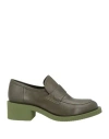 J.a.p. Jose Antonio Pereira J. A.p. Jose Antonio Pereira Woman Loafers Military Green Size 11 Leather