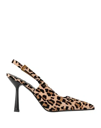 J.a.p. Jose Antonio Pereira J. A.p. Jose Antonio Pereira Woman Pumps Beige Size 10 Textile Fibers