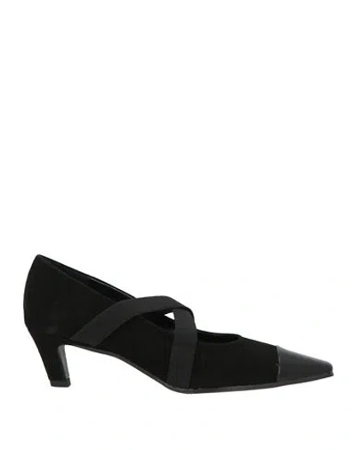 J.a.p. Jose Antonio Pereira J. A.p. Jose Antonio Pereira Woman Pumps Black Size 11 Leather, Synthetic Fibers